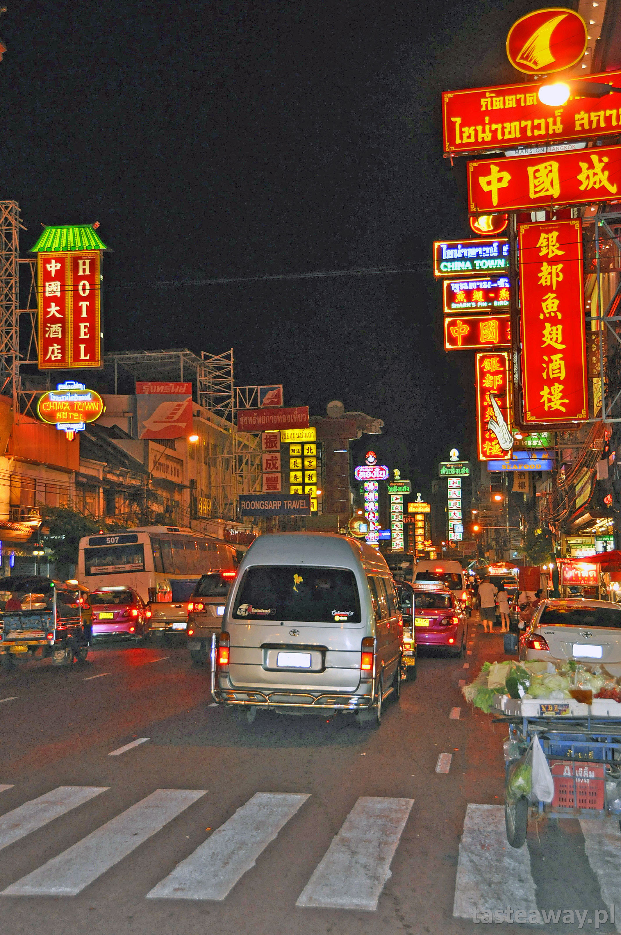 Bangkok, Chinatown, knajpa Texas, restauracja, Tajlandia, jedzenie na ulicy, chińska dzielnica
