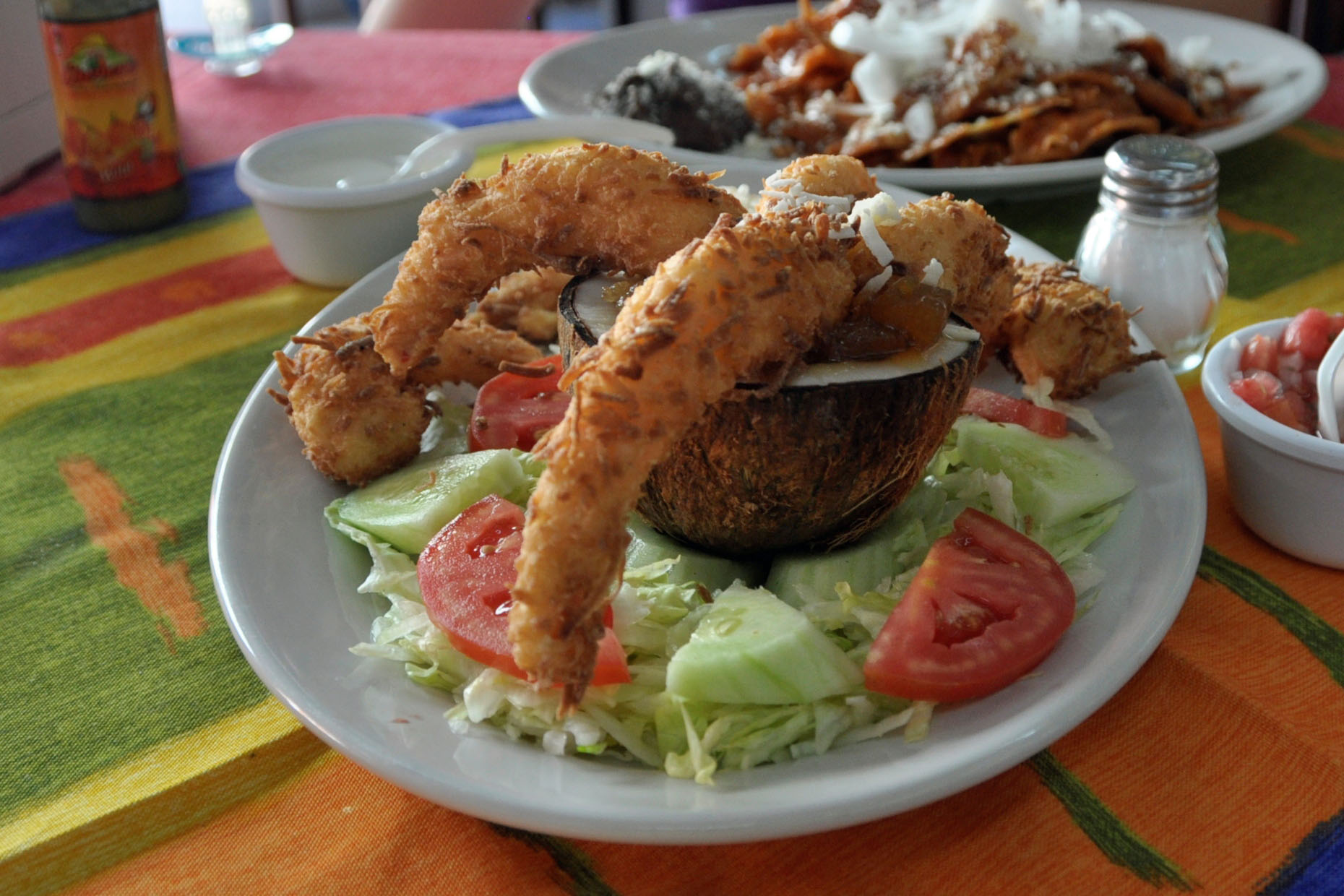 krewetki, Campeche, kokos