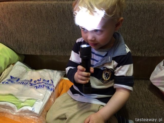 train trip with a child, Indestructible flashlight, VARTA