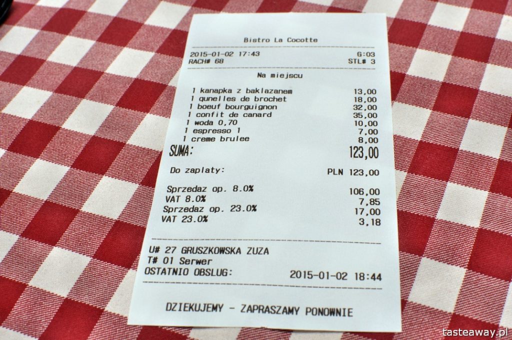 Bistro la Cocotte, kuchnia francuska