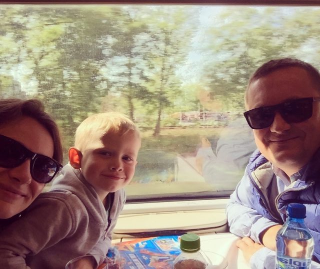 travelling, by train with a child, a child on a train