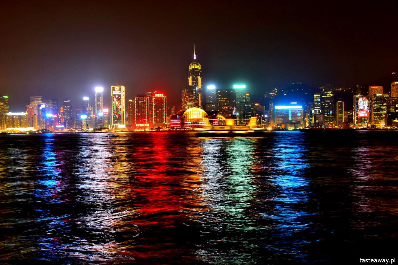 Hongkong, Hongkong nocą, Hongkong by night, zdjęcia z Hongkongu, panorama Hongkongu, Dystrykt Centralny, Kowloon