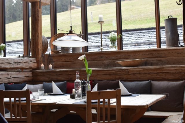 Leogang, Hut Essen, grillowanie na czapce, Priesterreg, Austria, kuchnia austriacka, górska chata