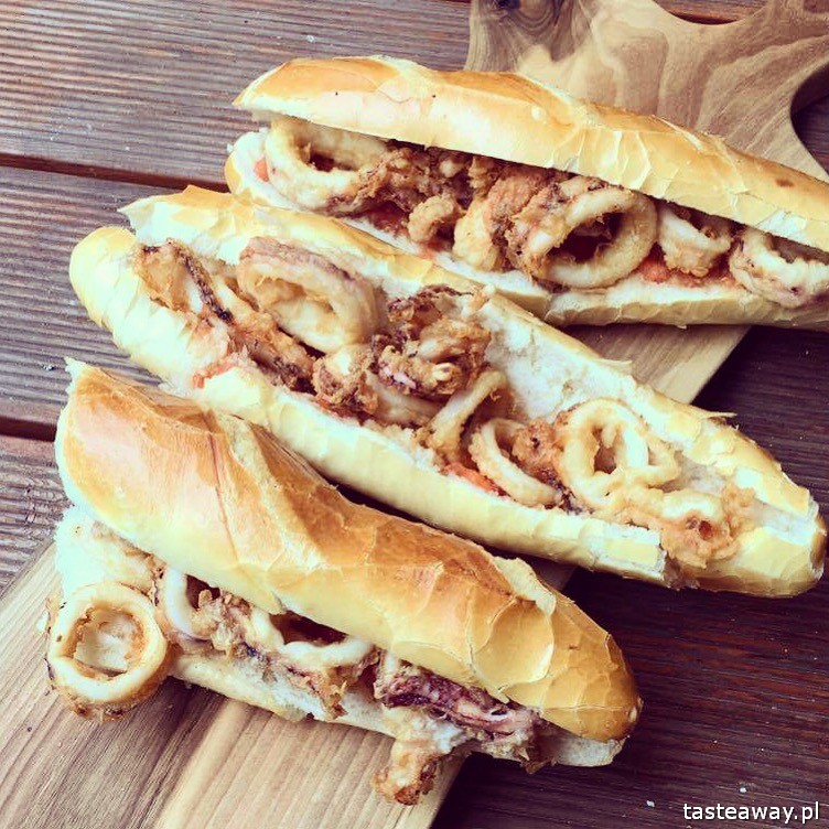 kanapka z kalmarami, kuchnia hiszpańska, hiszpańskie kanapki, najlepsze kanapki świata, bocadillo de calamares