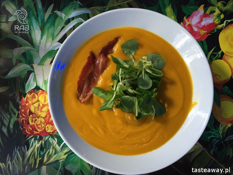 Raj w Niebie, Warszawa, kuchnia hawajska, bowl, budda bowl, gdzie na lunch, krem z batatów i mango