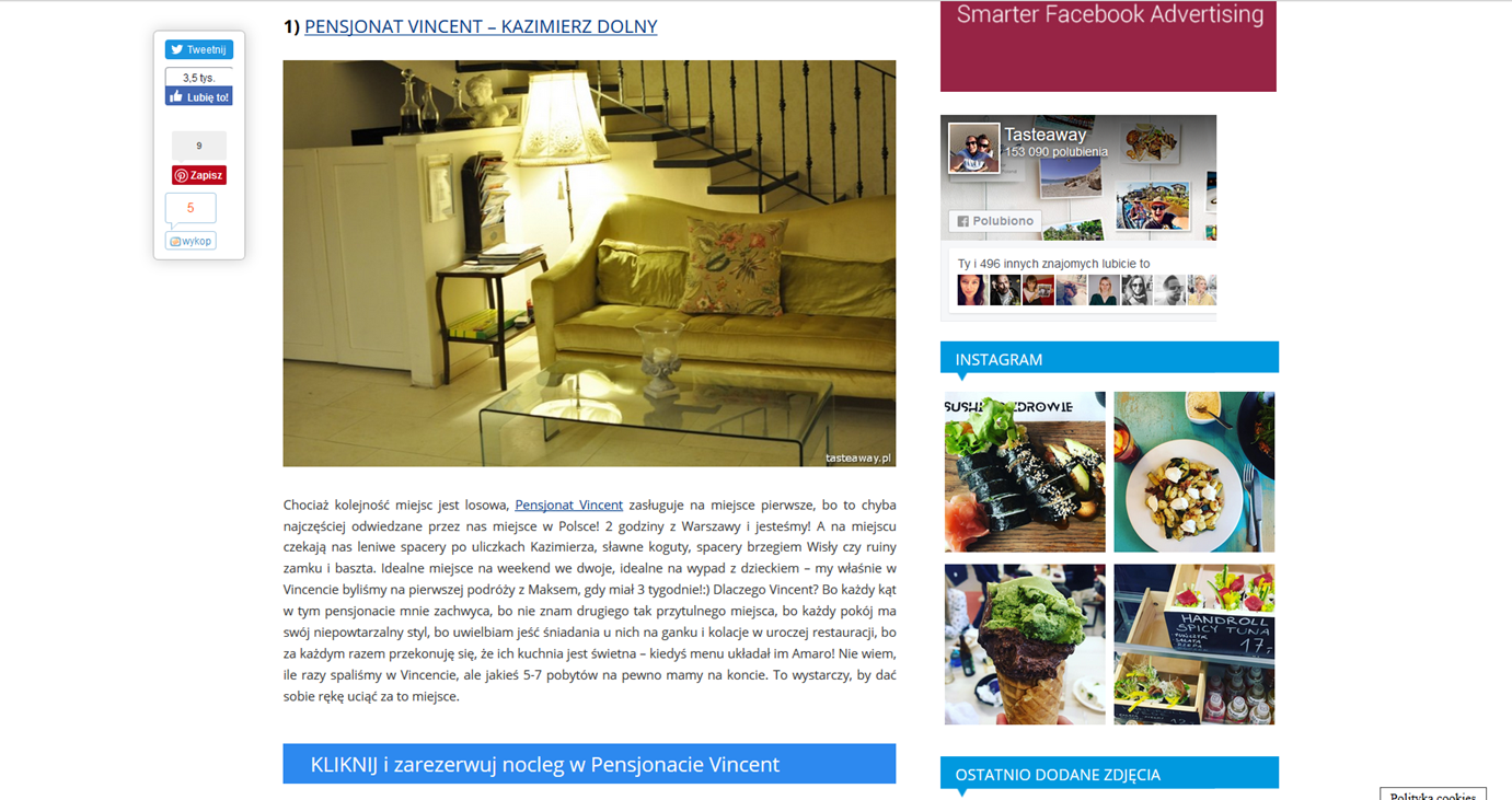 rezerwowanie hoteli, planowanie podróży, afiliacja, Booking.com, Tasteaway