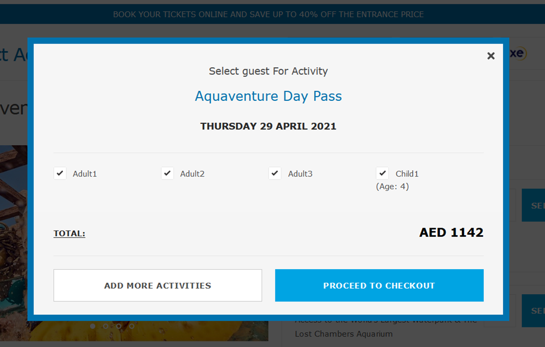 Aquaventure Day Pass_dla 4 osób