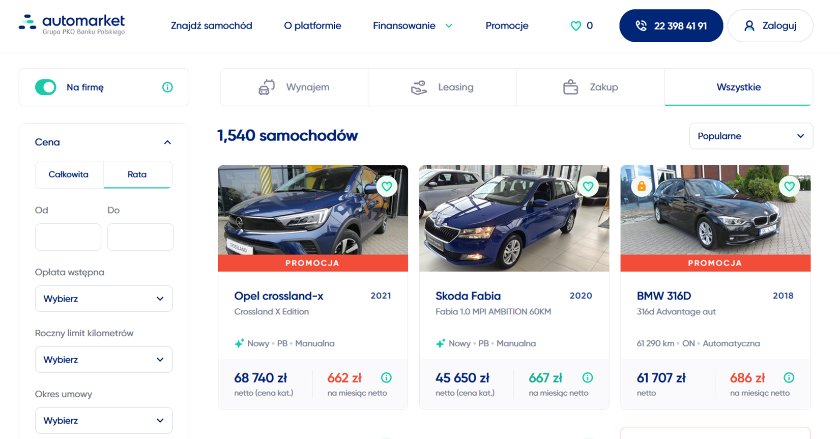 Automarket wybór samochodu